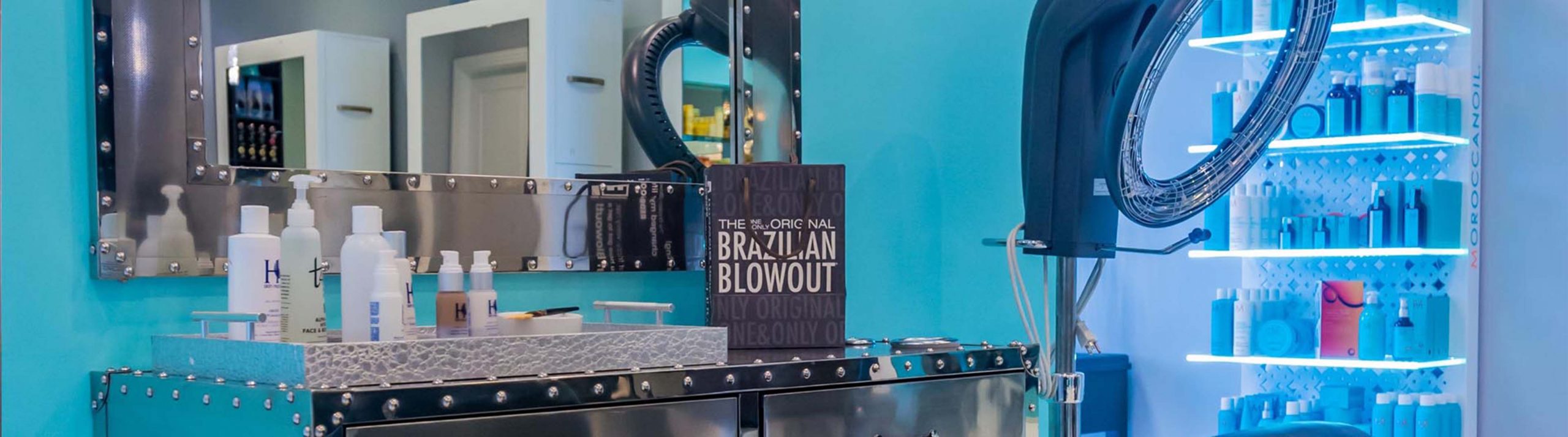 Hair Salon Station with a Package for Brazilian Blowout